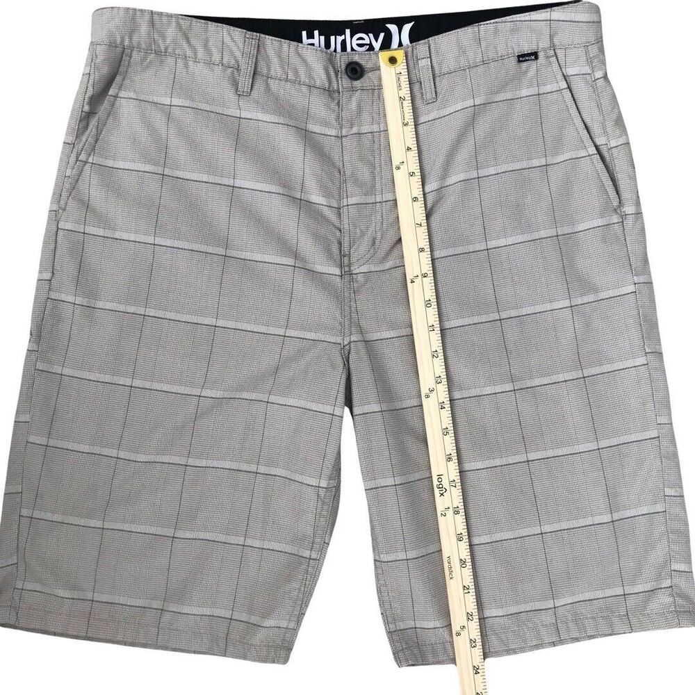 Hurley Golf Chino Plaid Shorts Men's Size 38 Khaki Checkered Flat Front Pockets - Picture 11 of 16